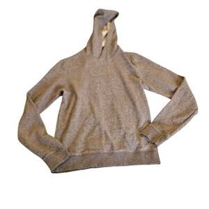 Mens Hoodie Medium Gray Pullover Sweatshirt Cotton Blend Long Sleeve Casual